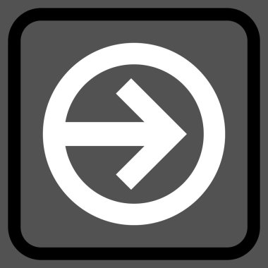 Yöne doğru vektör simgesi bir çerçeve içinde