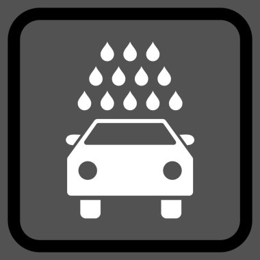 Oto yıkama vektör simgesi bir çerçeve içinde