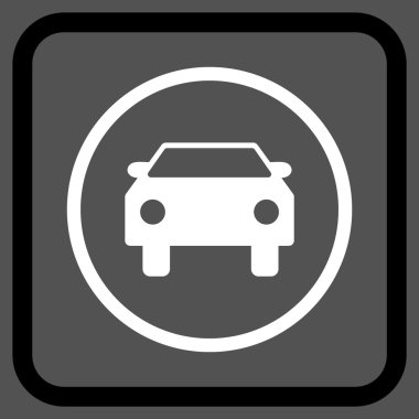 Araba vektör simgesi bir çerçeve içinde