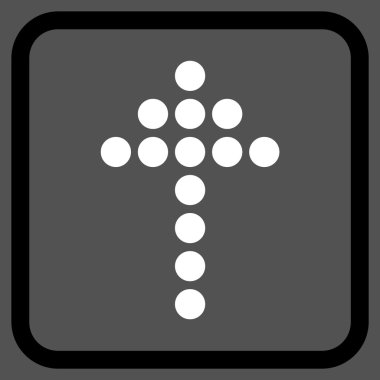 Vektör simgesi bir çerçeve içinde yukarı noktalı ok