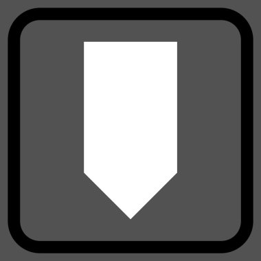 Vektör simgesi bir çerçeve içinde aşağı yön