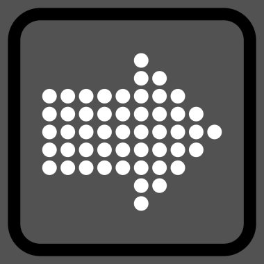 Noktalı ok doğru vektör simgesi bir çerçeve içinde