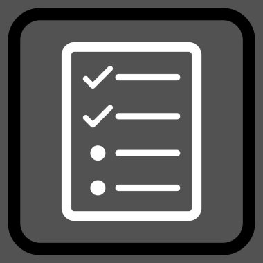 Denetim listesi sayfa vektör simgesi bir çerçeve içinde