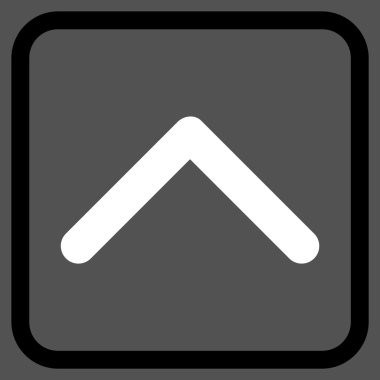 Yön yukarı vektör simgesi bir çerçeve içinde