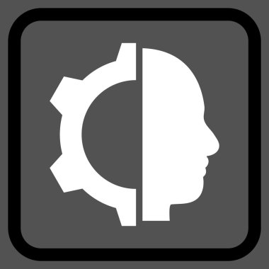 Cyborg dişli vektör simgesi bir çerçeve içinde