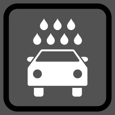 Araba duş vektör simgesi bir çerçeve içinde