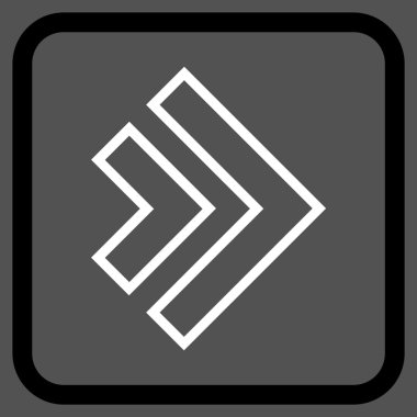 Yöne doğru vektör simgesi bir çerçeve içinde