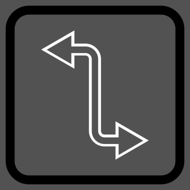 Eğri Exchange ok vektör simgesi bir çerçeve içinde