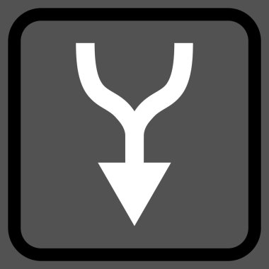 Vektör simgesi bir çerçeve içinde aşağı ok birleştirmek