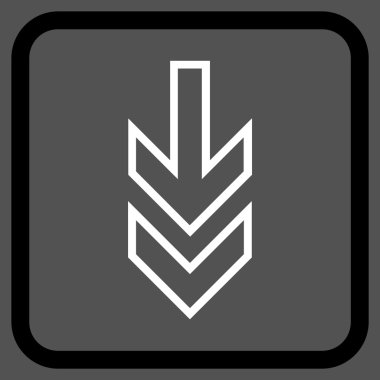 Vektör simgesi bir çerçeve içinde aşağı yön