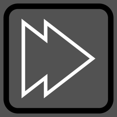 Yöne doğru vektör simgesi bir çerçeve içinde