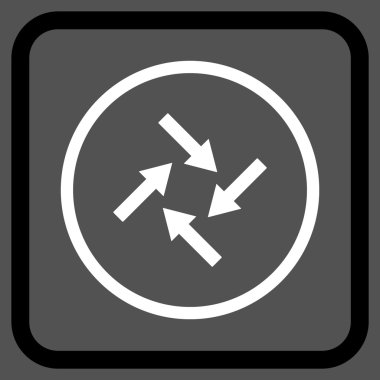 Merkezcil oklar bir çerçeve içinde simge vektör