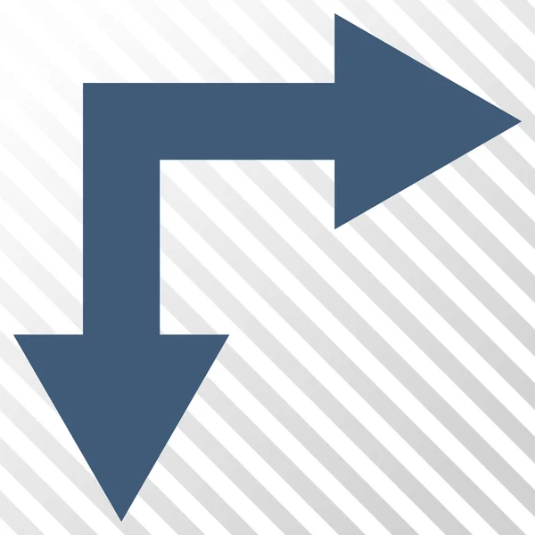 Gabelungspfeil nach rechts unten Vektor-Symbol — Stockvektor