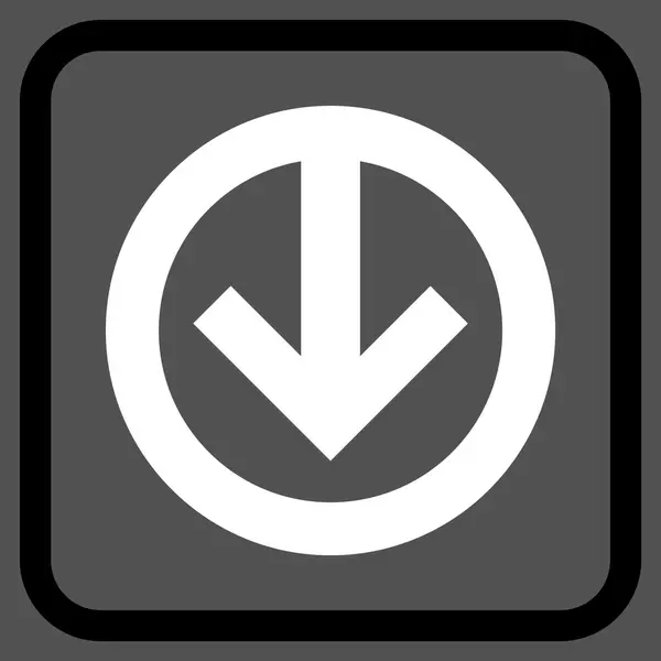 Richtung nach unten Vektor-Symbol in einem Rahmen — Stockvektor