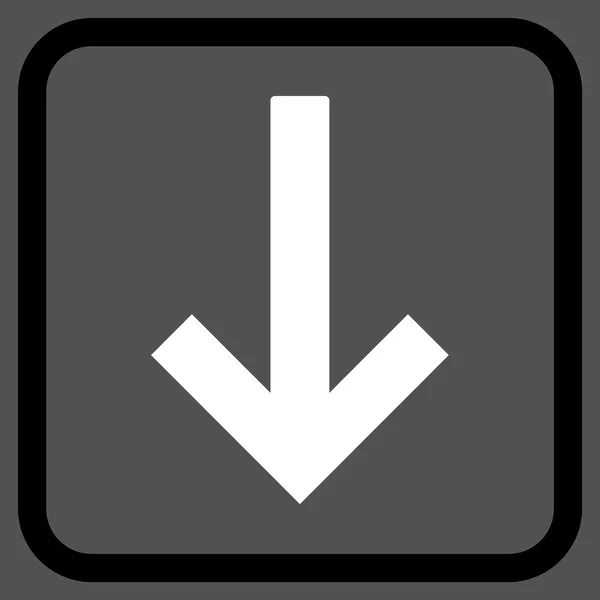 Ícone do vetor de seta para baixo em um quadro — Vetor de Stock