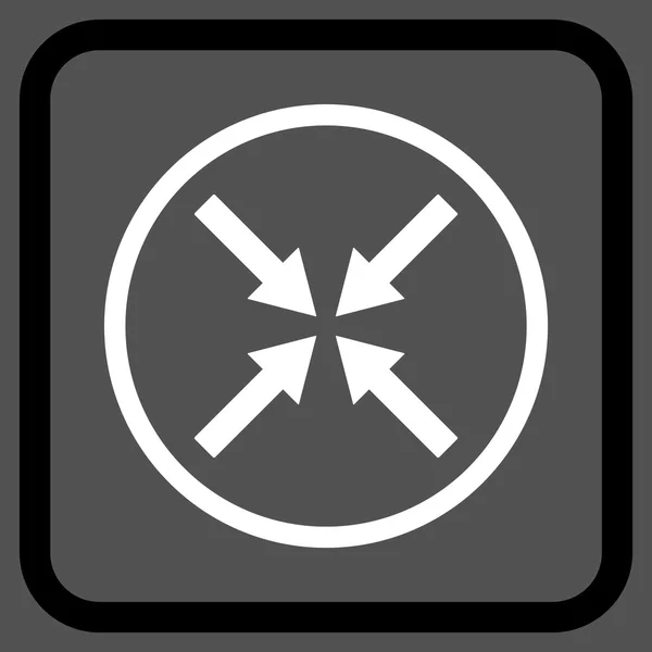 Centro Flechas Vector icono en un marco — Archivo Imágenes Vectoriales