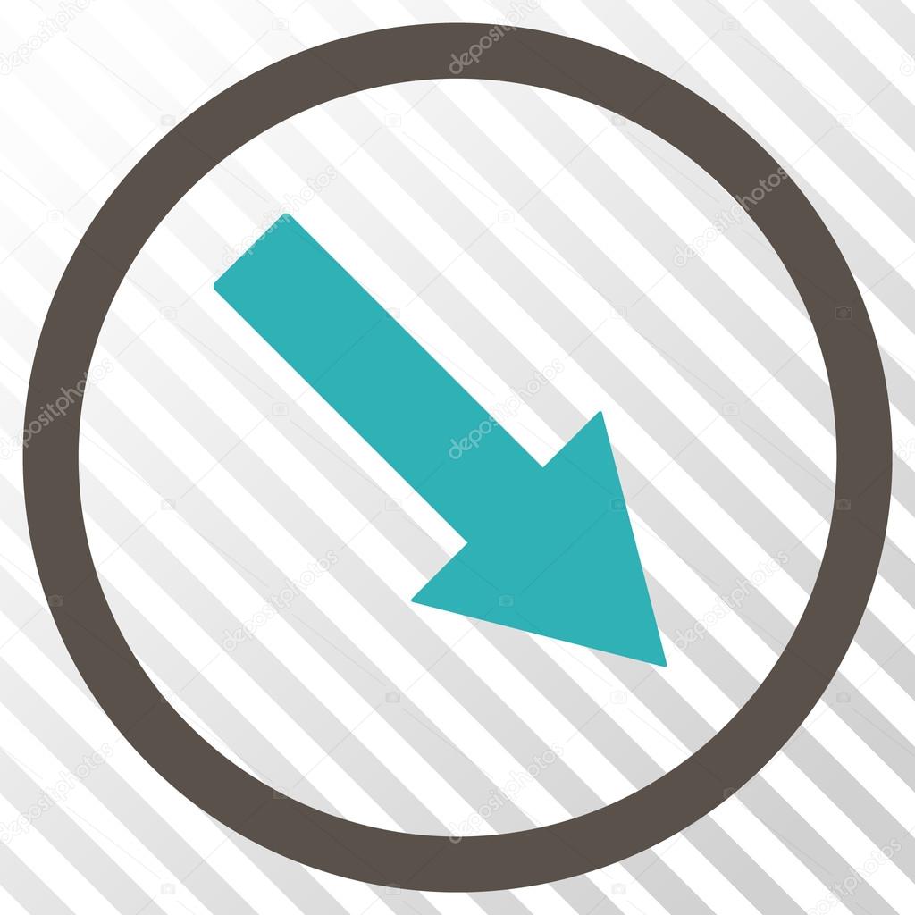 Down-Right Rounded Arrow Vector Icon