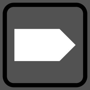 Yöne doğru vektör simgesi bir çerçeve içinde