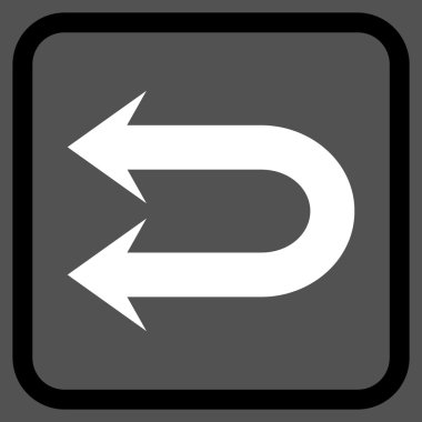 Çift sol ok vektör simgesi bir çerçeve içinde