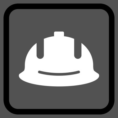 İnşaat kask vektör simgesi bir çerçeve içinde