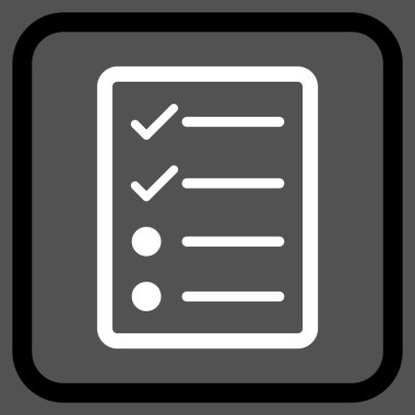 Denetim listesi sayfa vektör simgesi bir çerçeve içinde