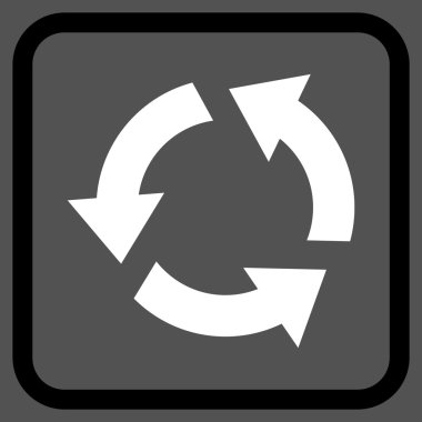 Geri dönüşüm vektör simgesi bir çerçeve içinde