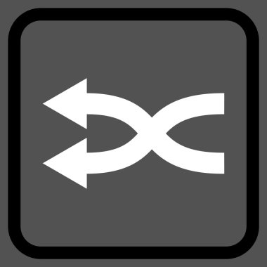 Shuffle oklar sol vektör simgesi bir çerçeve içinde