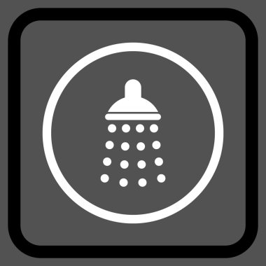 Duş vektör simgesi bir çerçeve içinde