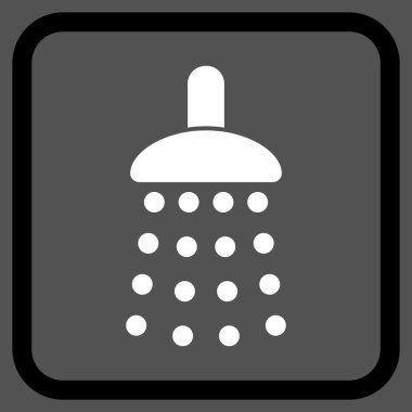 Duş vektör simgesi bir çerçeve içinde