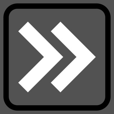 Üst karakter doğru vektör simgesi bir çerçeve içinde