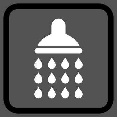 Duş vektör simgesi bir çerçeve içinde