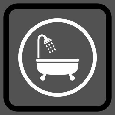 Duş Banyo vektör simgesi bir çerçeve içinde