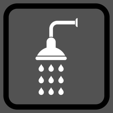 Duş vektör simgesi bir çerçeve içinde