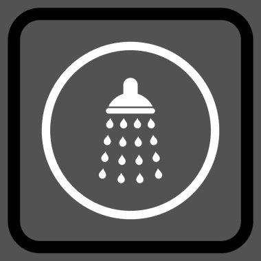 Duş vektör simgesi bir çerçeve içinde