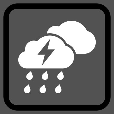 Fırtına bulutları vektör simgesi bir çerçeve içinde