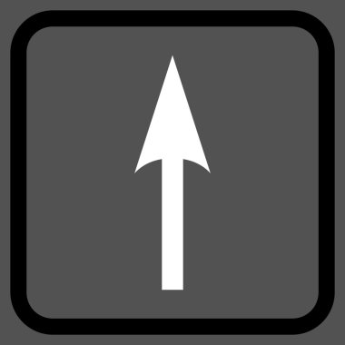 Vektör simgesi bir çerçeve içinde yukarı ok keskin