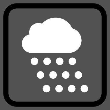Yağmur bulutu vektör simgesi bir çerçeve içinde