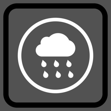 Yağmur bulutu vektör simgesi bir çerçeve içinde