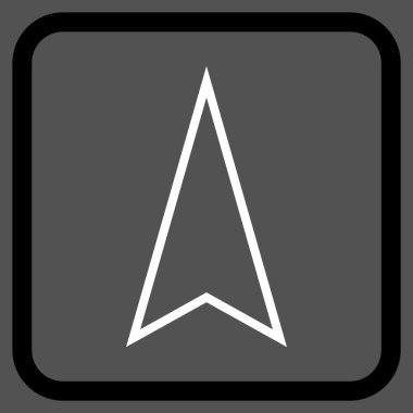 İşaretçi vektör simgesi bir çerçeve içinde yukarı