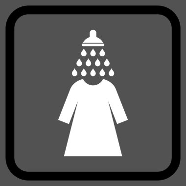 Duş yıkama kadın elbise vektör simgesi bir çerçeve içinde