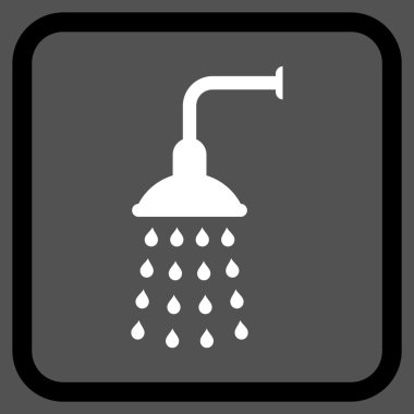 Duş vektör simgesi bir çerçeve içinde