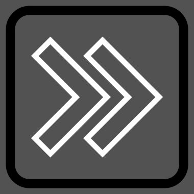 Üst karakter doğru vektör simgesi bir çerçeve içinde