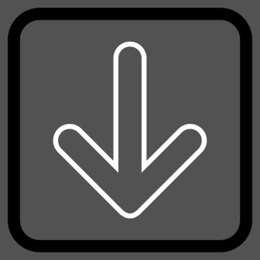 Vektör simgesi bir çerçeve içinde aşağı yönlü ok