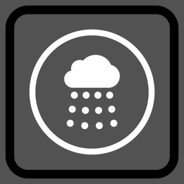 Yağmur bulutu vektör simgesi bir çerçeve içinde