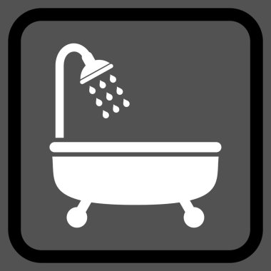 Duş Banyo vektör simgesi bir çerçeve içinde