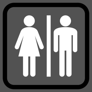 WC kişi bir çerçeve içinde simge vektör