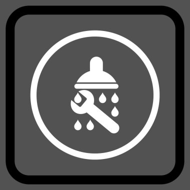 Duş sıhhi tesisat vektör simgesi bir çerçeve içinde