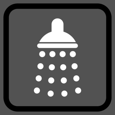 Duş vektör simgesi bir çerçeve içinde