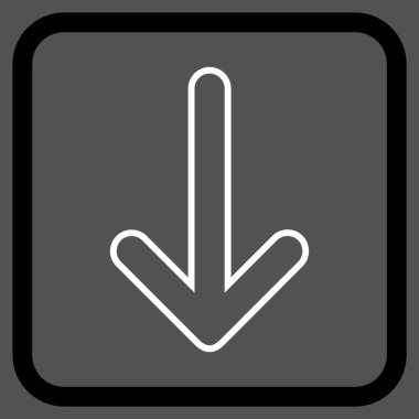 Vektör simgesi bir çerçeve içinde aşağı yönlü ok