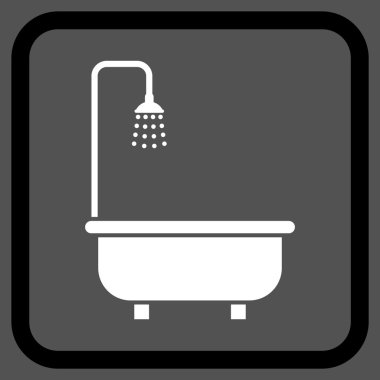 Duş Banyo vektör simgesi bir çerçeve içinde